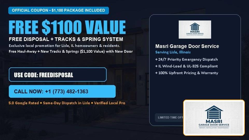 FREE Old Door Haul-Away & Heavy-Duty Tracks in Lisle, IL - Masri Garage Door Service